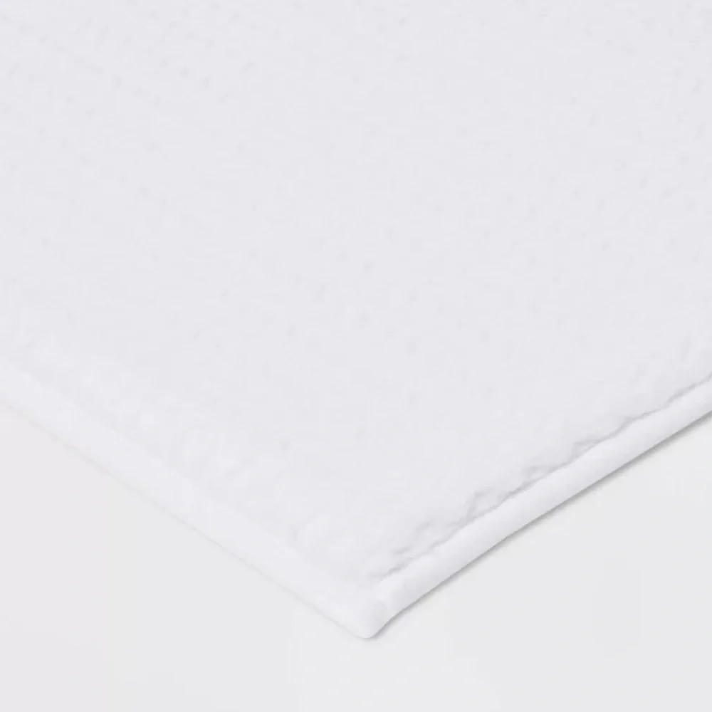 Threshold Bath Mat White Fuzzy Foam Bath Rug Tub and‎ Sink Set